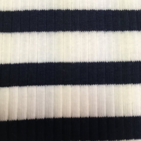 New Ann Taylor LOFT  Size XL Blue and White Striped Off The Shoulder Top - Picture 5 of 9